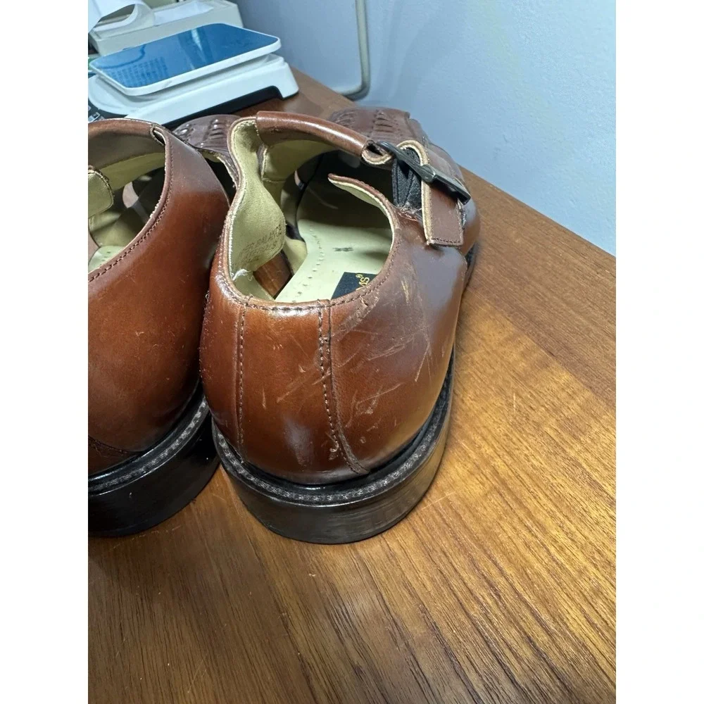 Stacy Adams Brown Leather Fisherman Sandals Brown Size 9.5
